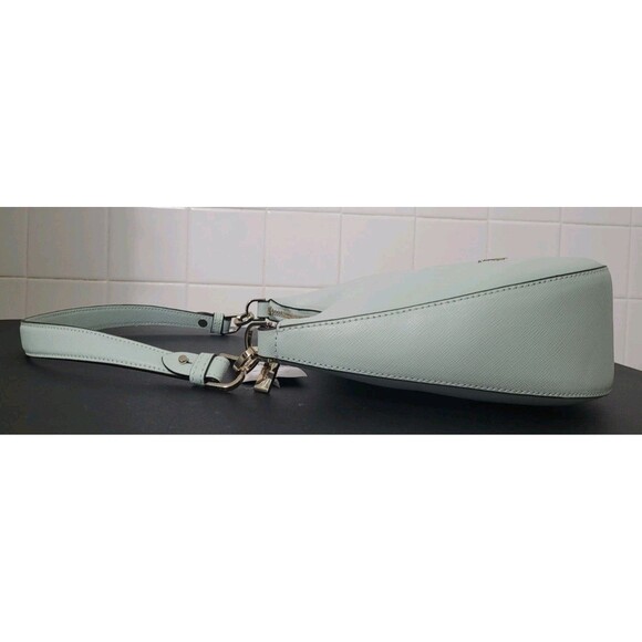 NWT KATE SPADE Staci Saffiano Leather Shoulder/Hobo Bag Crystal Blue $359 *FLAW - Picture 12 of 16